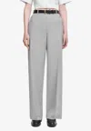 Simkhai Tavar Straight-leg Wool Pants In Gray