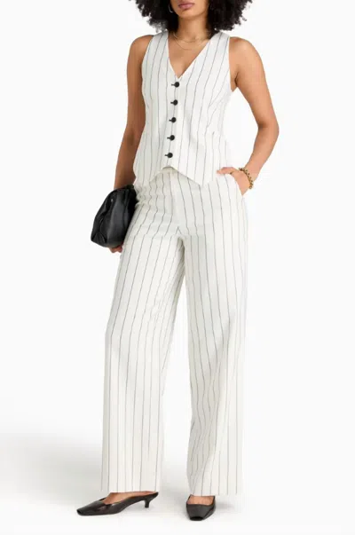 Simkhai Tavar Woven Wide Leg Pants In Midnight Stripe In White