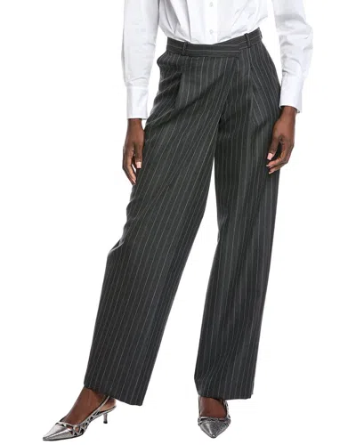 Simkhai Tayler Overlap Wide Leg Wool-blend Trouser In Black