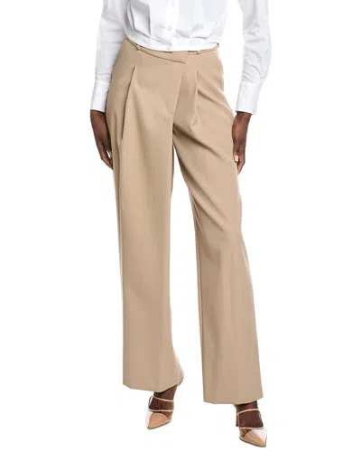 Simkhai Tayler Overlap Wide Leg Wool-blend Trouser In Neutral
