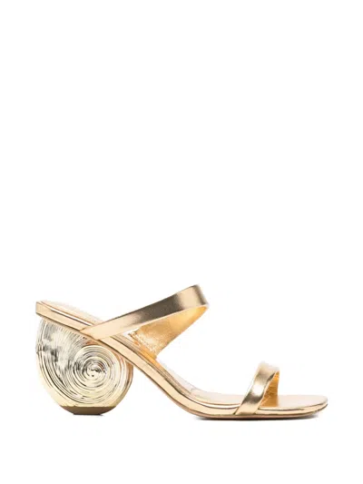 Simkhai Textured Heel Sandals In Gold