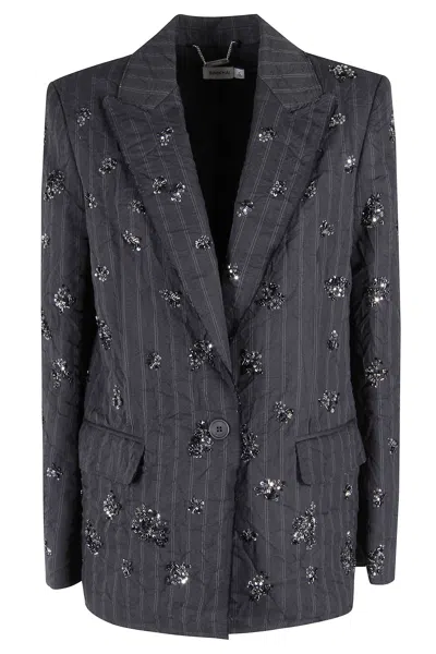 Simkhai Textured Sequin-embellished Dark Gray  Blazer