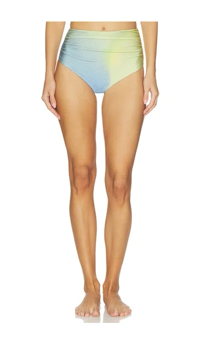Simkhai Teya High Waisted Ruched Bikini Bottom In Multi