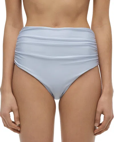 Simkhai Teya High Waisted Ruched Bikini Bottom In Periwinkle Sky