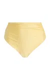 Simkhai Teya High Waisted Ruched Bikini Bottoms Buttercream In Yellow