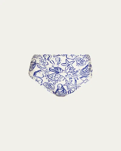 Simkhai Teya Ruched High-rise Bikini Bottoms In Multi