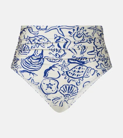 Simkhai Teya Ruched Printed Bikini Bottoms In Multi