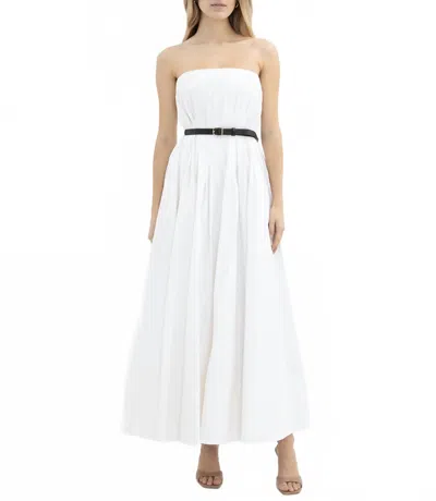 Simkhai Thalia Bustier Strapless Midi Dress In White