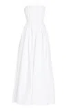 Simkhai Thalia Strapless Cotton Poplin Maxi Dress In White