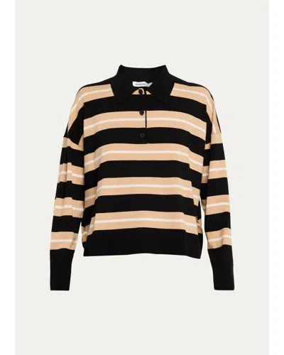 Simkhai Thames Striped Wool-cashmere Polo Shirt In Multi