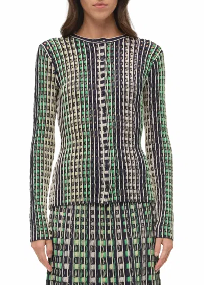 Simkhai The Mabel Eyelet Knit Cardigan In Midnight Multi