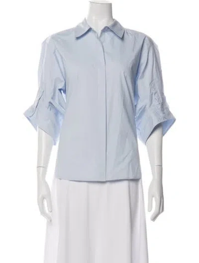 Pre-owned Simkhai Three-quarter Sleeve Top In Blue