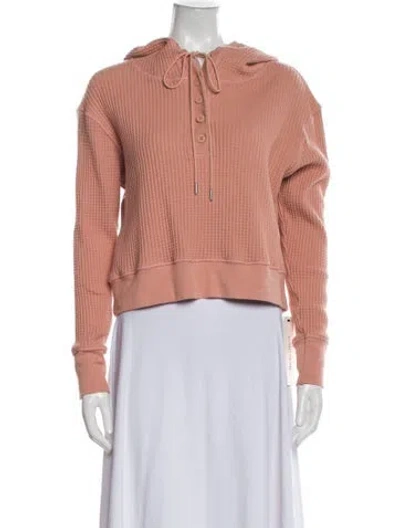 Pre-owned Simkhai Tie Neck Long Sleeve Sweatshirt In Orange