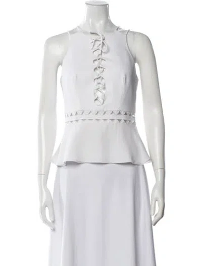 Pre-owned Simkhai Tie Neck Sleeveless Top In White