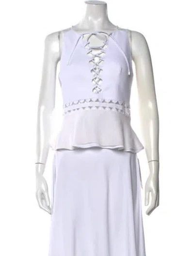 Pre-owned Simkhai Tie Neck Sleeveless Top In White