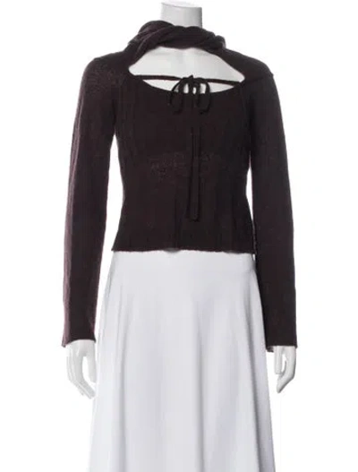 Pre-owned Simkhai Tie Neck Sweater In Brown