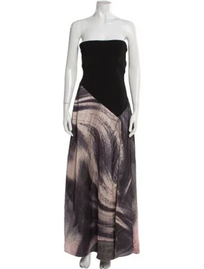 Pre-owned Simkhai Tie-dye Print Long Dress In Black