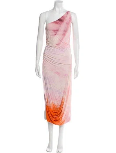 Pre-owned Simkhai Tie-dye Print Midi Length Dress In Pink