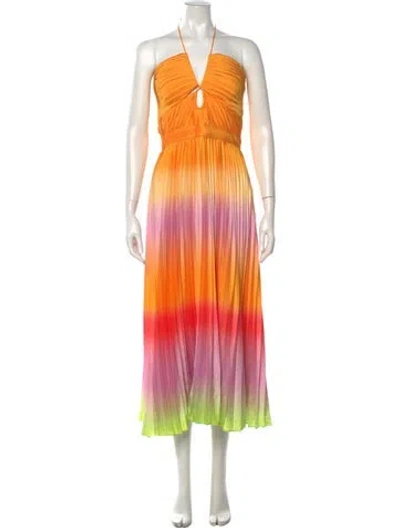 Pre-owned Simkhai Tie-dye Print Midi Length Dress W/ Tags In Orange