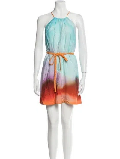 Pre-owned Simkhai Tie-dye Print Mini Dress In Blue