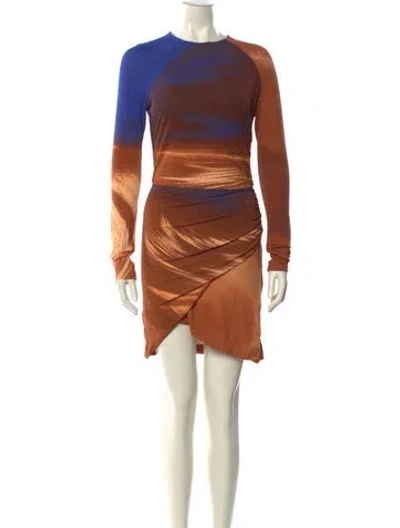 Pre-owned Simkhai Tie-dye Print Mini Dress In Brown