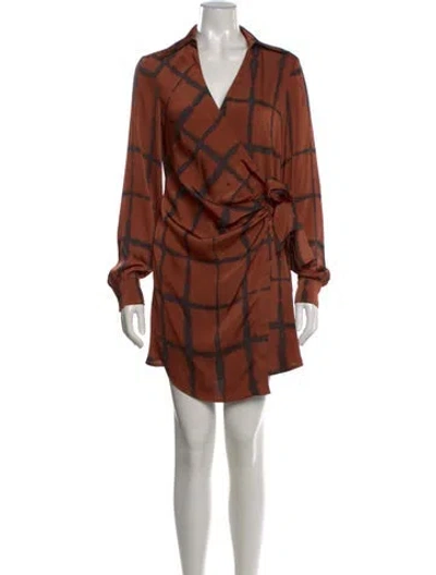 Pre-owned Simkhai Tie-dye Print Mini Dress In Brown
