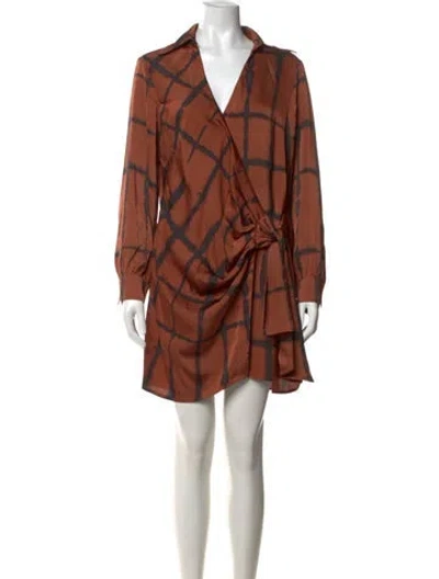 Pre-owned Simkhai Tie-dye Print Mini Dress In Brown