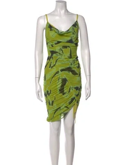 Pre-owned Simkhai Tie-dye Print Mini Dress In Green