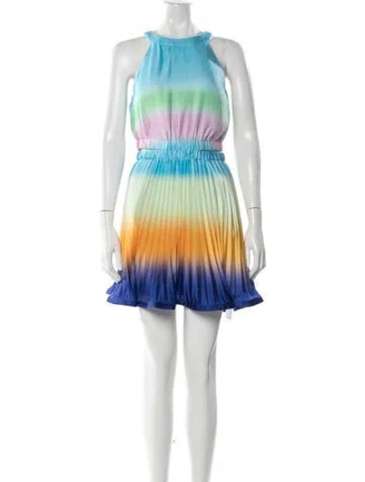 Pre-owned Simkhai Tie-dye Print Mini Dress W/ Tags In Blue
