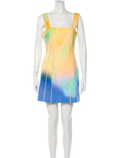 Pre-owned Simkhai Tie-dye Print Mini Dress In Yellow