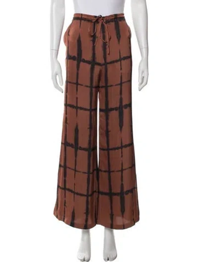 Pre-owned Simkhai Tie-dye Print Wide Leg Pants In Brown