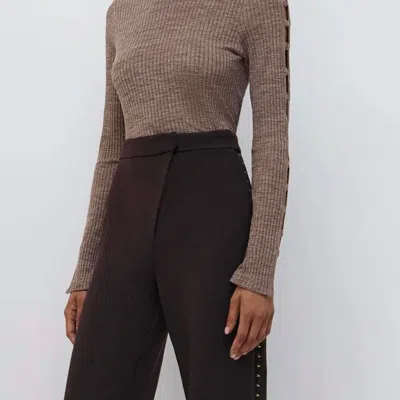 Simkhai Tobie Compact Knit Top In Chocolate In Brown