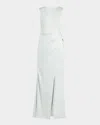 Simkhai Tommy Draped Open-back Column Gown In Powder Blue