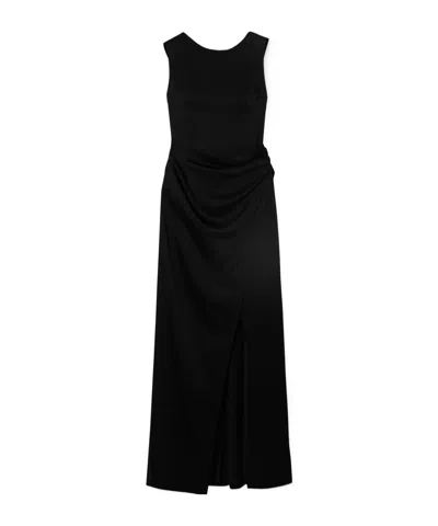 Simkhai Tommy Open-back Draped Gown In Black
