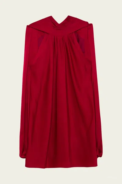 Simkhai Toni Satin Mini Dress In Lipstick In Red
