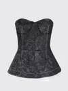 Simkhai Women's Zander Jacquard Bustier Top In Black In Black