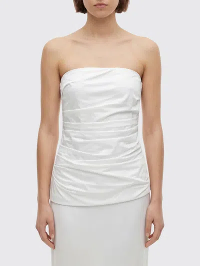 Simkhai Emerson Ruched Bustier Top In White