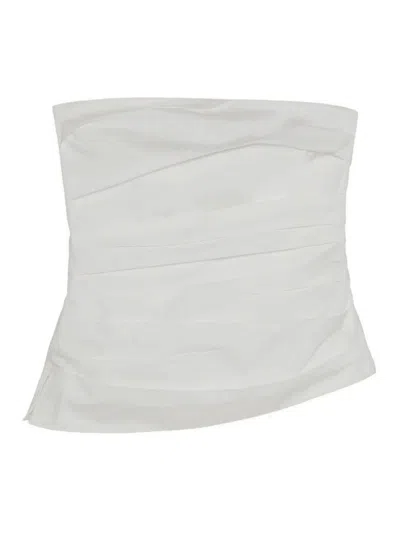 Simkhai Emerson Ruched Bustier Top In White