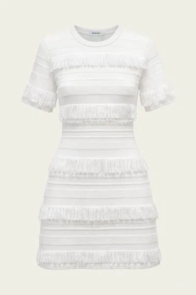 Simkhai Torrance Knit Mini Dress In Ivory Stripe In White