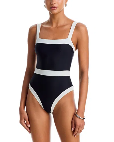 Simkhai Tovene Square Neck One Piece Swimsuit In Black