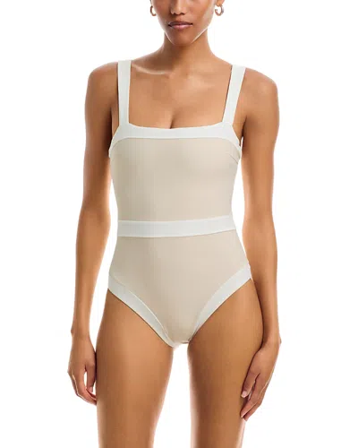 Simkhai Tovene Square Neck One Piece Swimsuit In Neutral