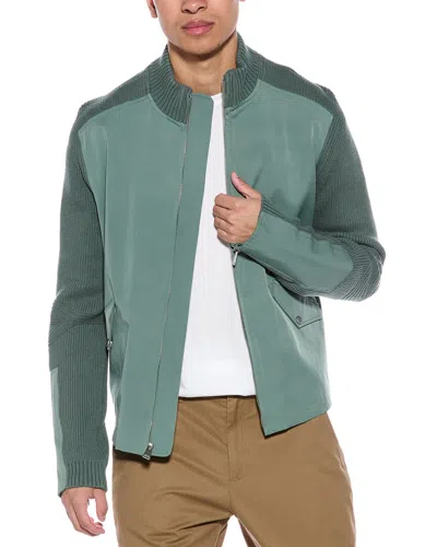 Simkhai Tucker Knit Combo Jacket In Green