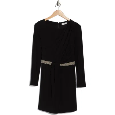 Simkhai Tulia Long Sleeve Mini Cocktail Dress In Black