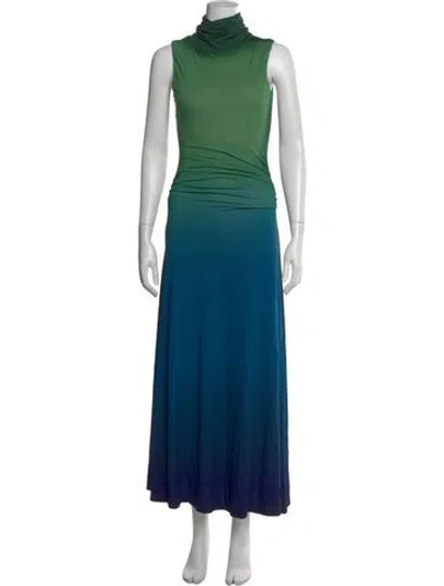 Pre-owned Simkhai Turtleneck Long Dress In Blue