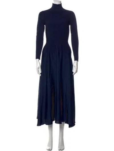 Pre-owned Simkhai Turtleneck Long Dress In Blue