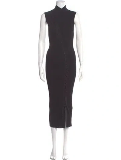 Pre-owned Simkhai Turtleneck Long Dress In Gray