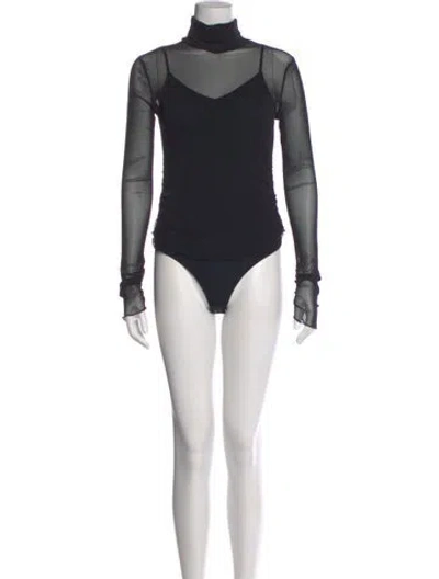 Pre-owned Simkhai Turtleneck Long Sleeve Bodysuit In Black