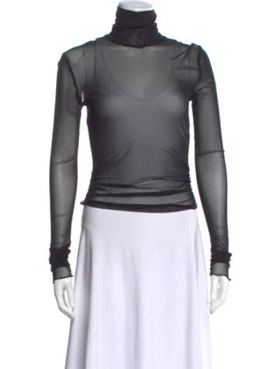 Pre-owned Simkhai Turtleneck Long Sleeve Top In Gray