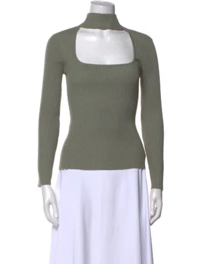 Pre-owned Simkhai Turtleneck Long Sleeve Top In Green