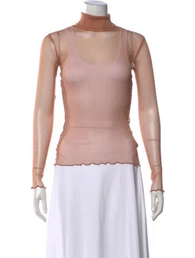Pre-owned Simkhai Turtleneck Long Sleeve Top In Pink